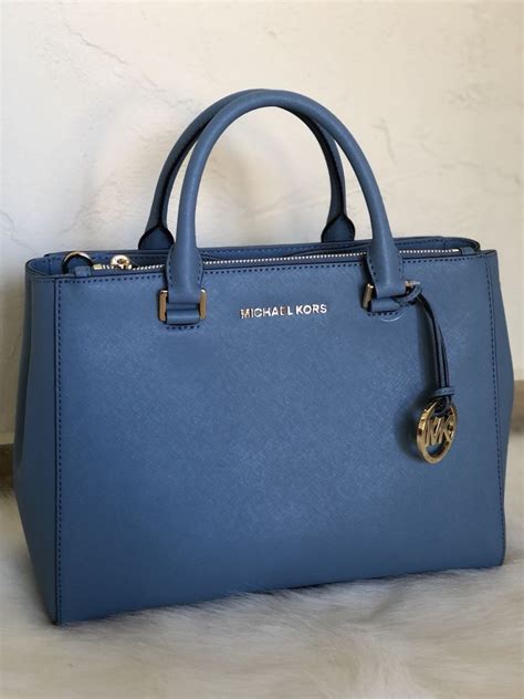 michael kors purse medium satchel kellen blue|Michael Kors camille small satchel.